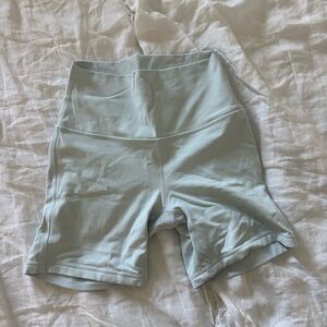 Lululemon Light Blue High-Waisted Biker Shorts